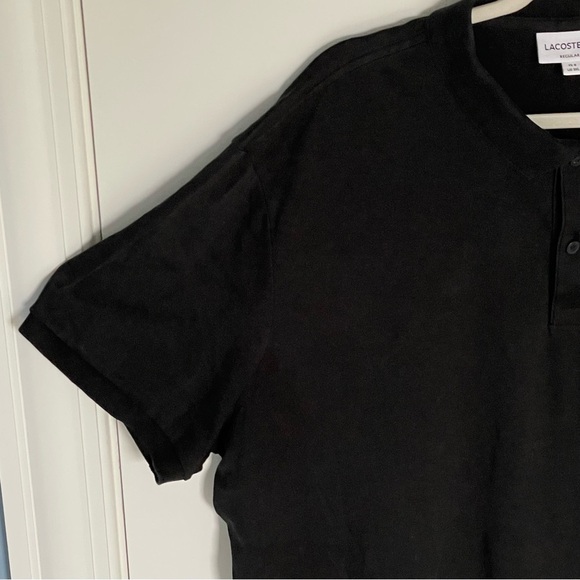 Lacoste Black Short Sleeve Pima Jersey Interlock Regular Fit Polo 3XL 47563 - Picture 4 of 12